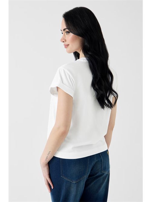 T-shirt con logo di strass GUESS | W6YI18K4331/G011